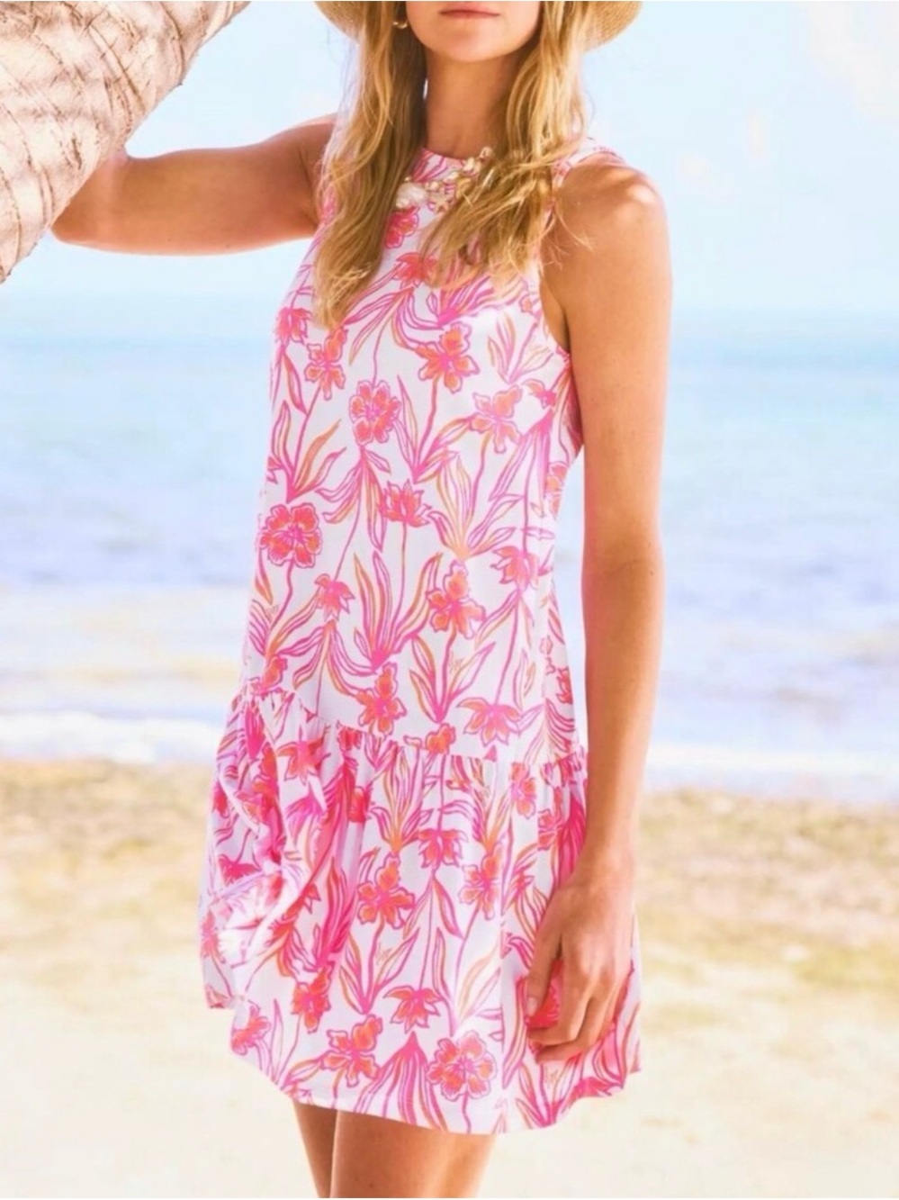 NWT Lilly Pulitzer  Dixi Mini Dress Resort White Lovely Long Stems Size XS
